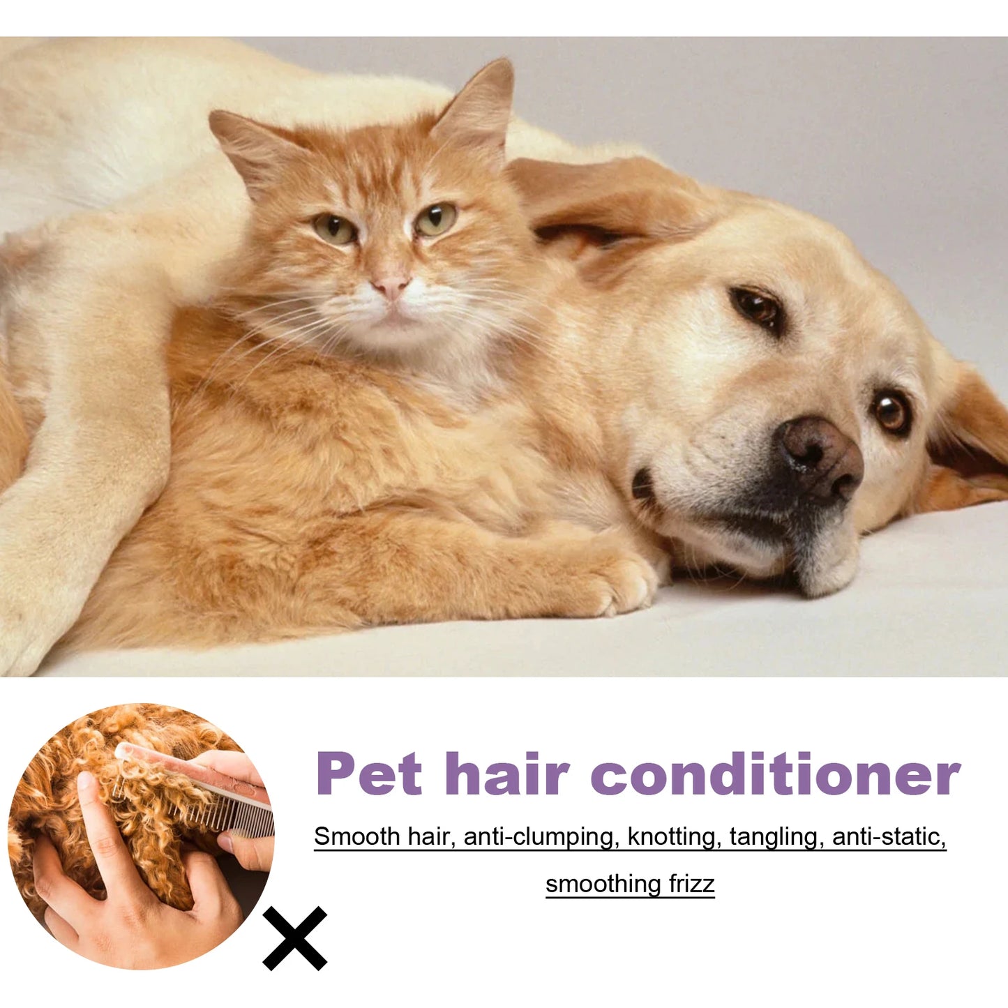 Non-Knotted Pet Hair Care Cream