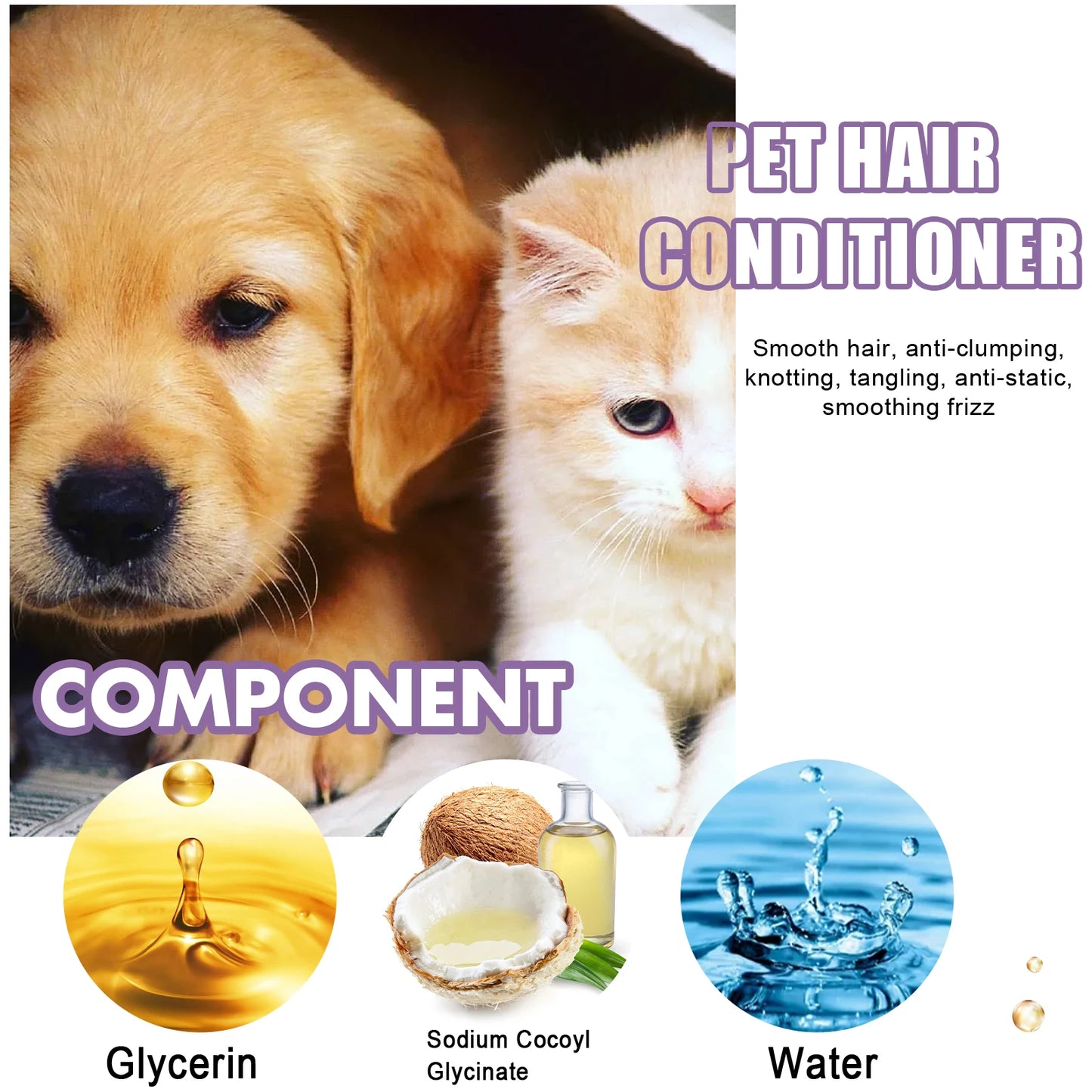 Non-Knotted Pet Hair Care Cream