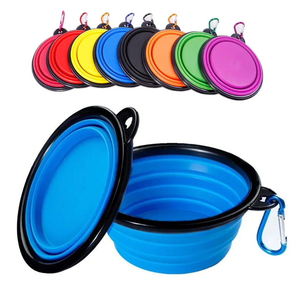 Collapsible Pet Silicone Dog Food, Water Bowl