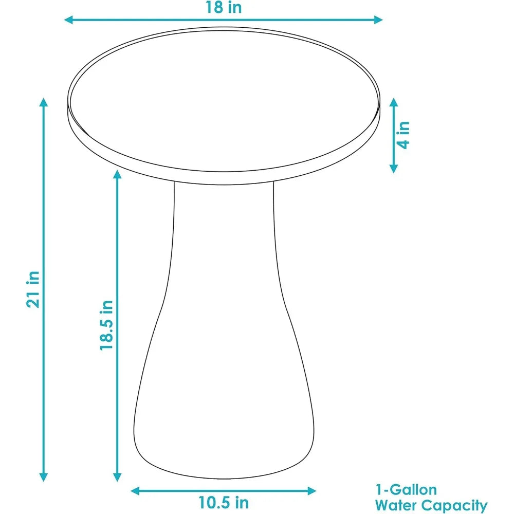 21-Inch H Ceramic Bird Bath for Outside