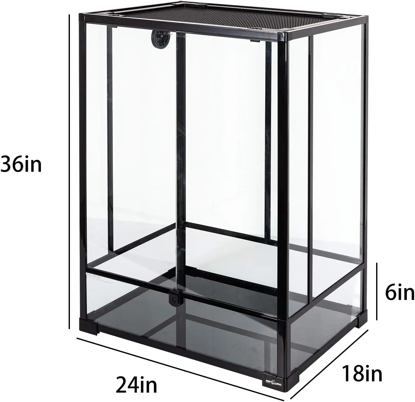 24" x 18" x 36" Reptile Tall Glass Terrarium  Habitat Double Hinge DoorRe