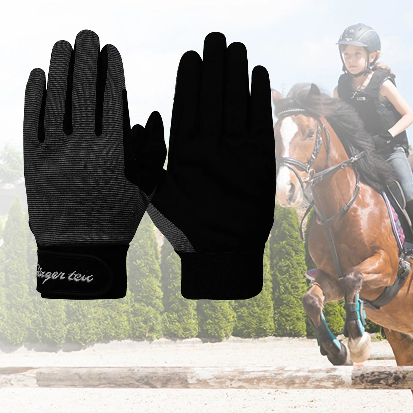 Horse Riding Gloves for Kids, Girls/Boys Mesh Breathable