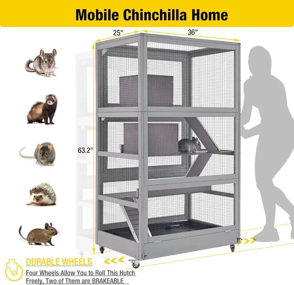 Chinchilla Cage Large Rolling Small Animal Cage