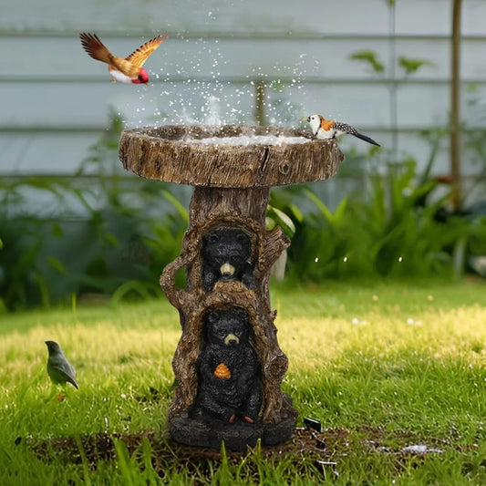 23.6”Tall Resin fiber Outdoor Bird Baths