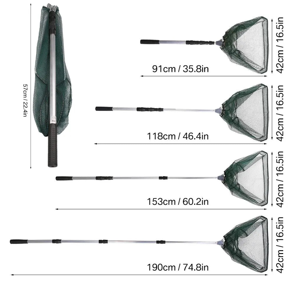 Telescopic Landing Net, Course Sea Mesh Net For Fly Fishing