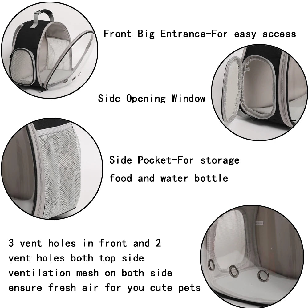 Backpack Carrier Space Capsule for Small Animals and for Outdoor Travel