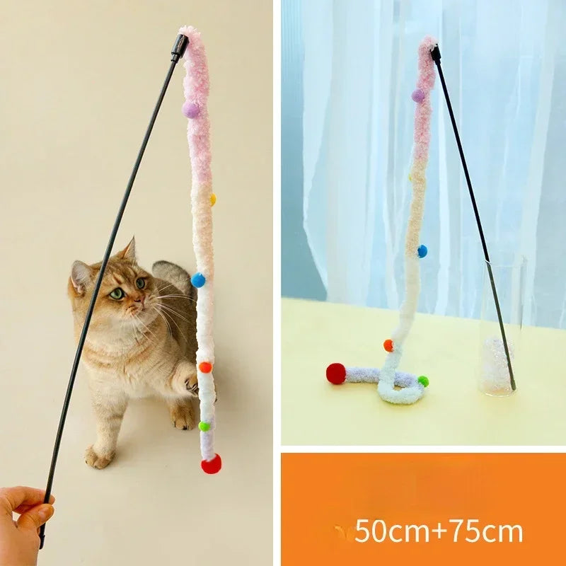 Cat Playing Teaser Wand Toy