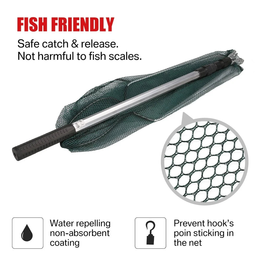 Telescopic Landing Net, Course Sea Mesh Net For Fly Fishing