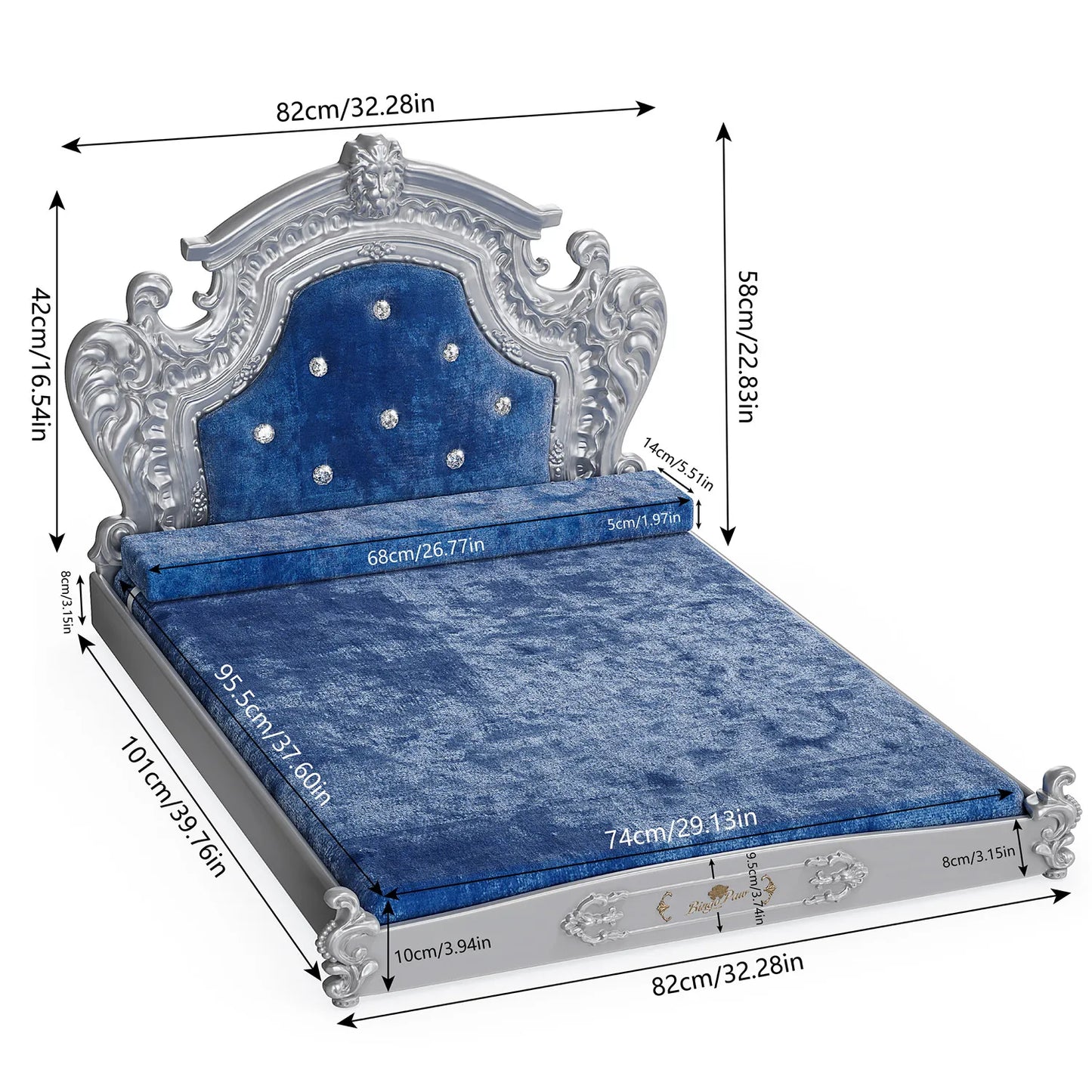 Bingopaw Luxury Pet Bed with Headboard