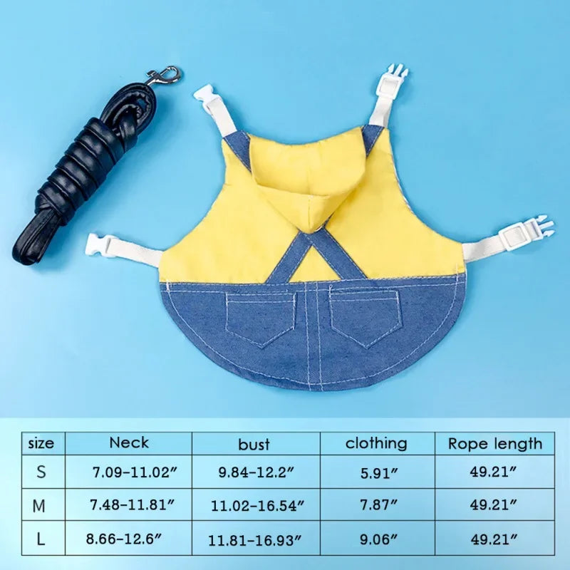 Rabbit Clothes Denim Jacket, Small Animal Harness