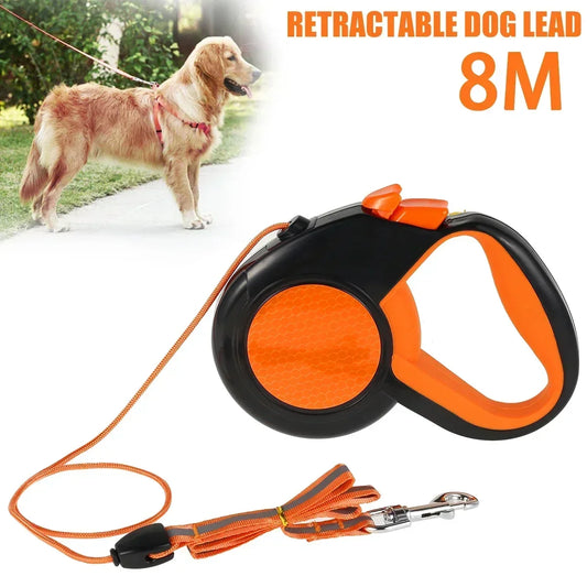 8M Retractable Dog Lead, Heavy Duty Pet Walking Leash