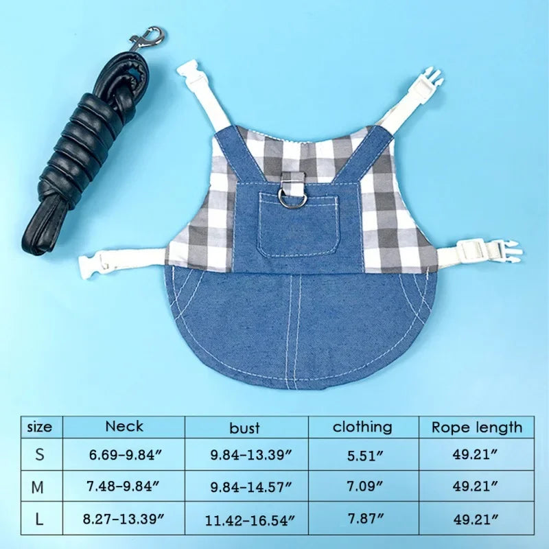 Rabbit Clothes Denim Jacket, Small Animal Harness