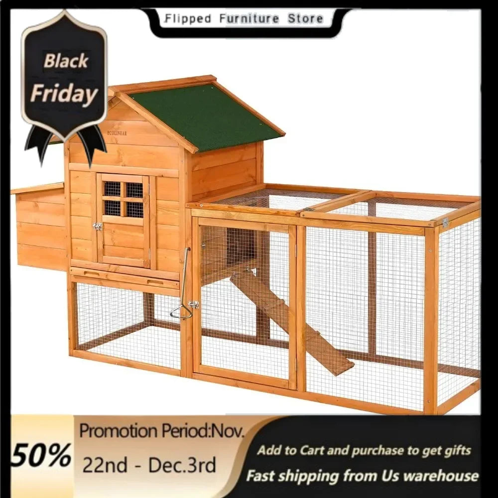 Large Outdoor Chicken Coop with Run