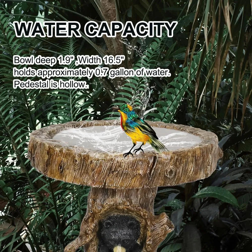 23.6”Tall Resin fiber Outdoor Bird Baths