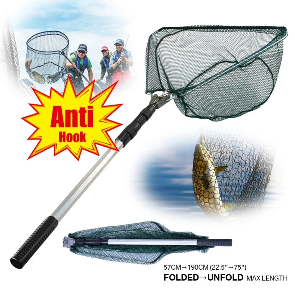 Telescopic Landing Net, Course Sea Mesh Net For Fly Fishing