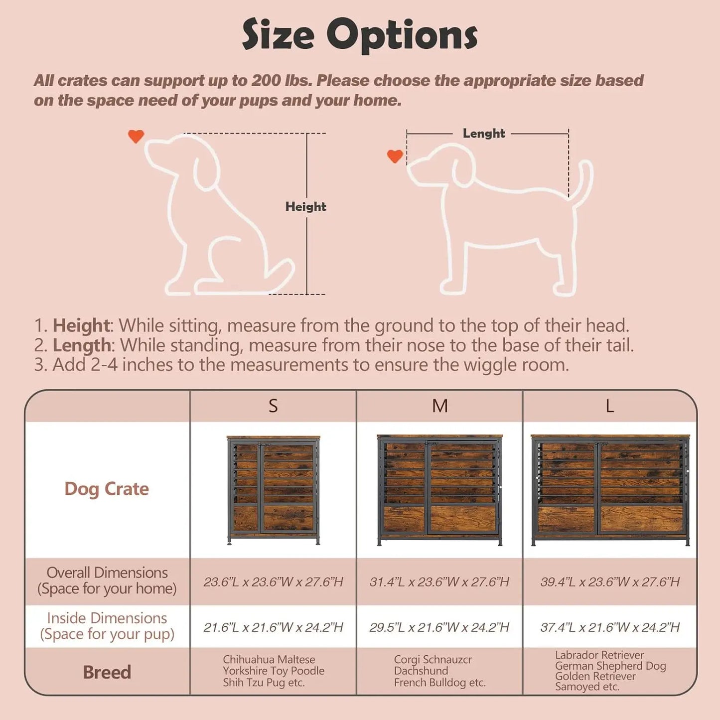 Dog Crate Furniture, Wooden Heavy Duty