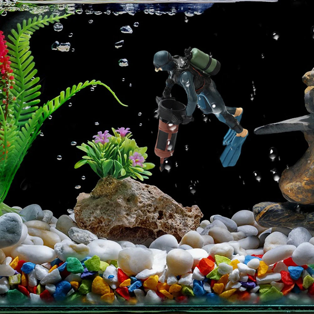 Cute Resin Frogman Aquarium Ornaments, Simulated Mini Diver Fish Tank  accessories