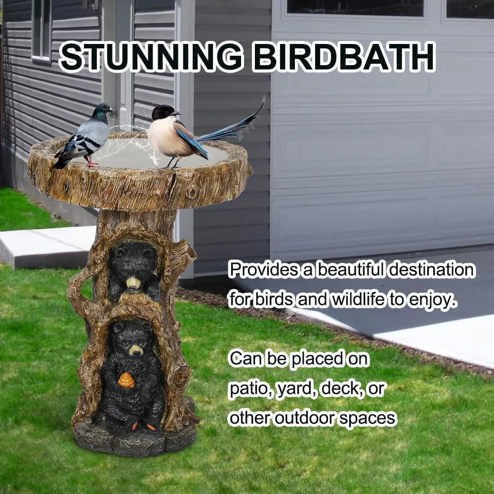 23.6”Tall Resin fiber Outdoor Bird Baths