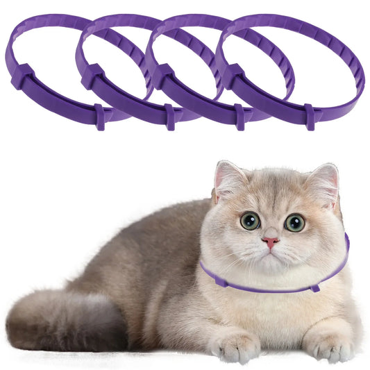 4pcs Calming Collar Trimmable Waterproof Cat Calm Collar Cat Pheromone Collar With 30 Days Anti Anxiety Relief Stress Effect