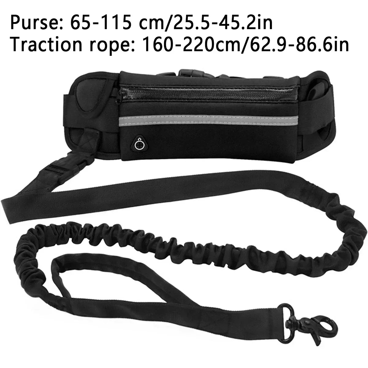 Hands Free Dog Leash, Reflective Leash with Waist Bag