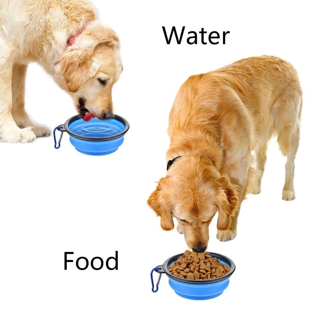 Collapsible Pet Silicone Dog Food, Water Bowl