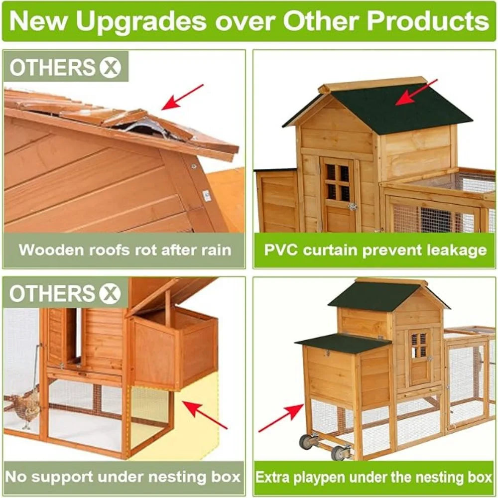 Large Outdoor Chicken Coop with Run