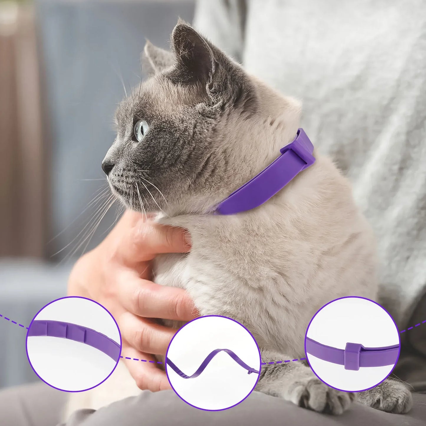 4pcs Calming Collar Trimmable Waterproof Cat Calm Collar Cat Pheromone Collar With 30 Days Anti Anxiety Relief Stress Effect