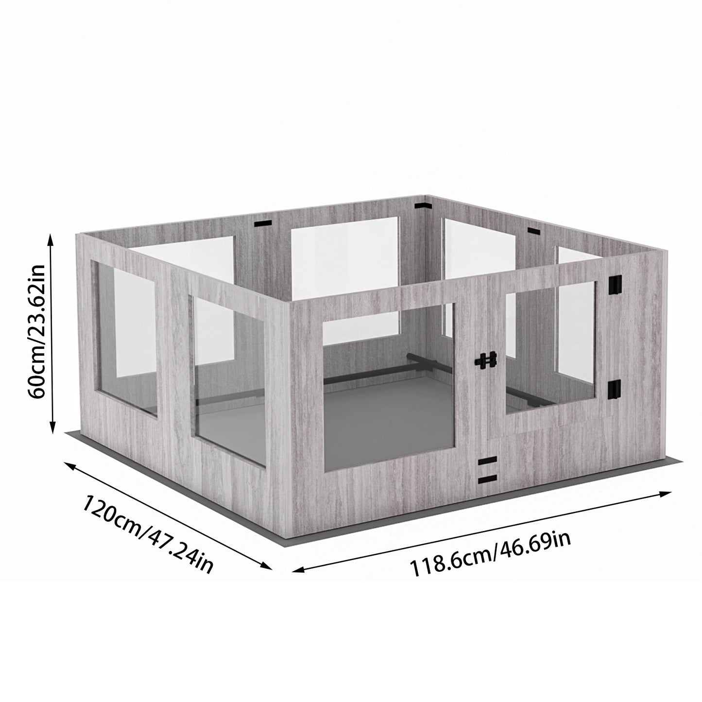 Tempered Glass Animal Playpen Plus Pet Whelping Pen