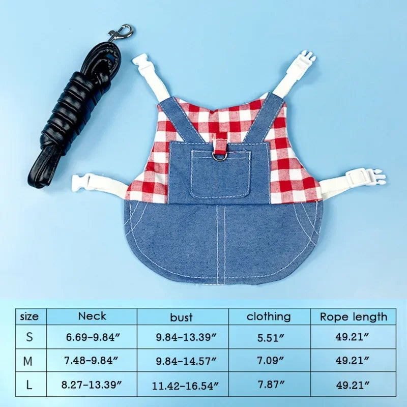 Rabbit Clothes Denim Jacket, Small Animal Harness