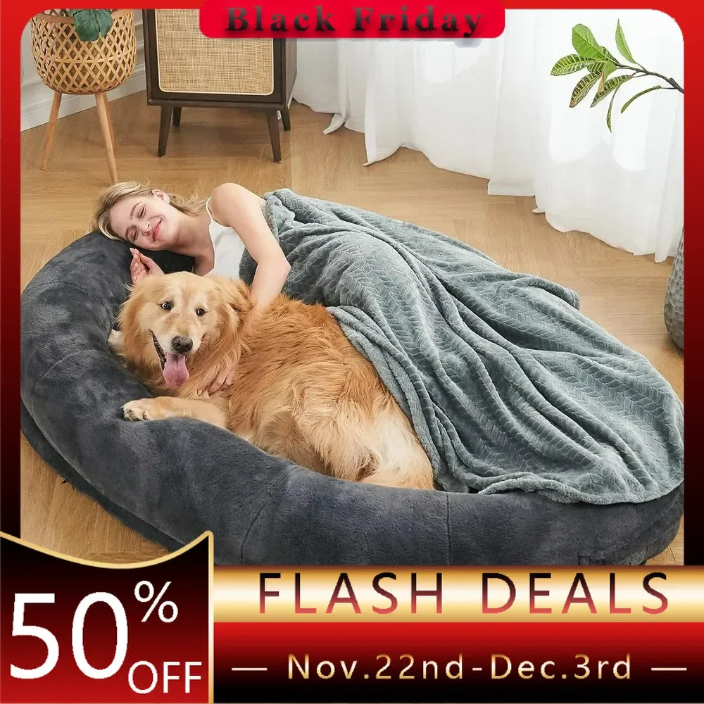 Human Dog Bed, Large Giant Shared Bed for Adult