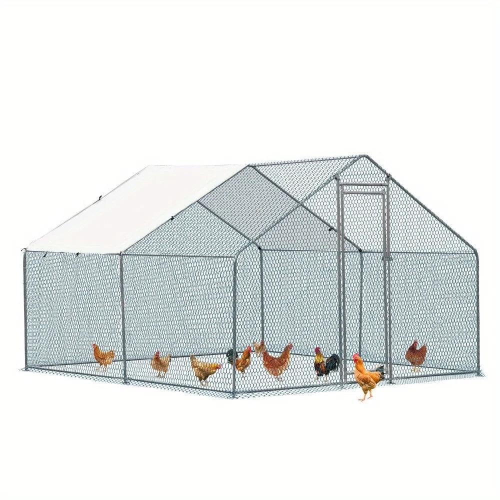 10 x 10 feet large metal chicken coop