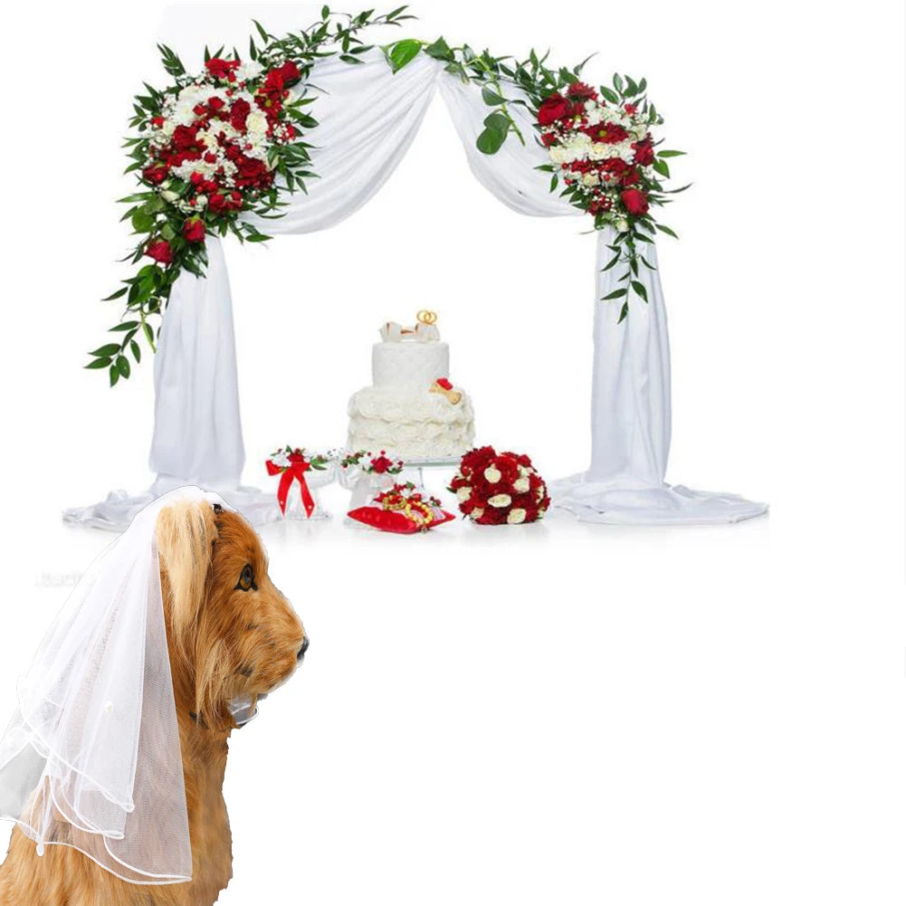 Pet Wedding Veil With Valentine Day Party Decoration