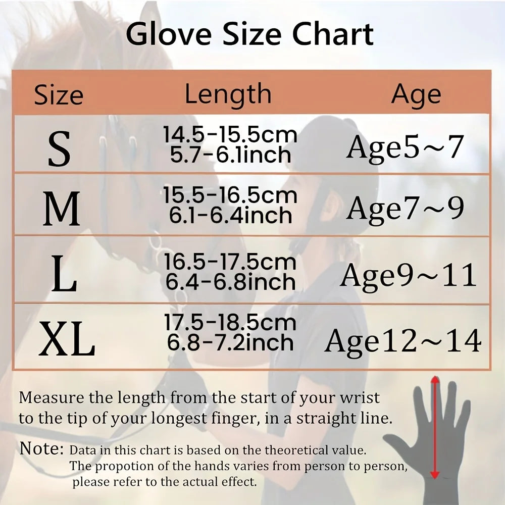 Horse Riding Gloves for Kids, Girls/Boys Mesh Breathable