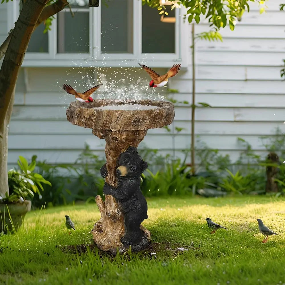 23.6”Tall Resin fiber Outdoor Bird Baths