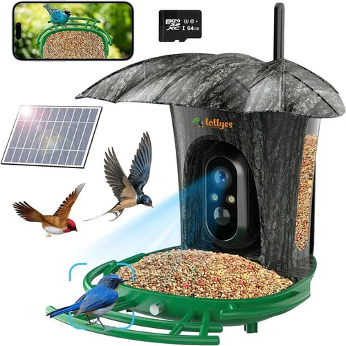1Pc / United States Smart Bird Feeder Camera with 64G Card Bird Feeder Camera – Watch Birds Live with Smart Camera Technology