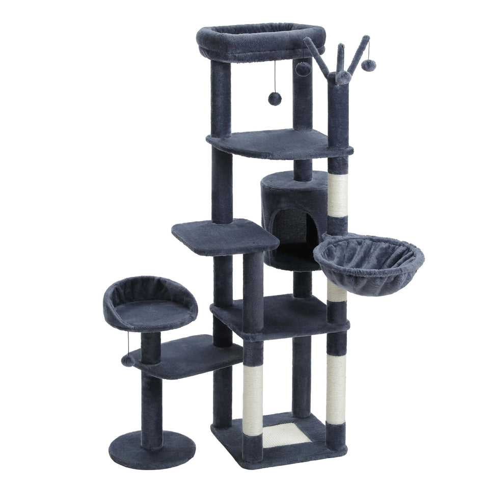 AMT0233DGY / spain Large Cat Tree for Indoor Large Cats Tall Cat Tower for Fat Cats with Super Big Hammock, Cat Climbing Trees with Scratching Post Large Cat Tree for Indoor Large Cats Tall Cat Tower for Fat Cats with Super Big Hammock, Cat Climbing Trees with Scratching Post