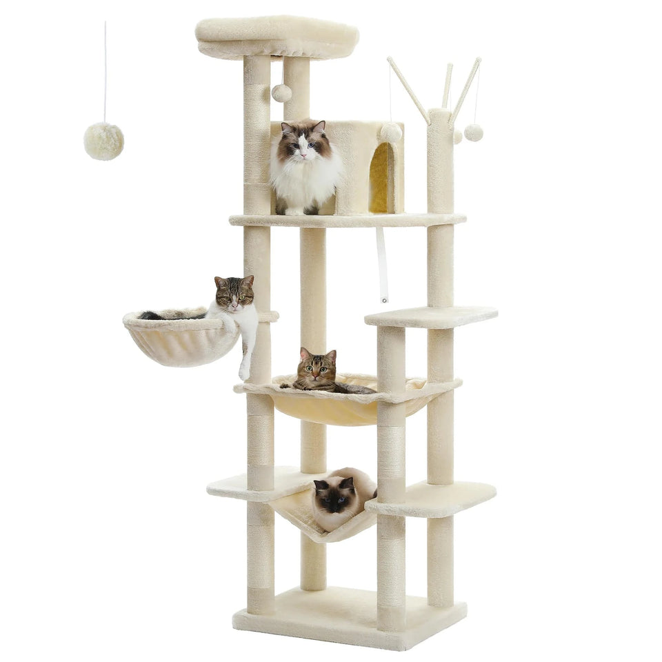 AMT0240BG / france Large Cat Tree for Indoor Large Cats Tall Cat Tower for Fat Cats with Super Big Hammock, Cat Climbing Trees with Scratching Post Large Cat Tree for Indoor Large Cats Tall Cat Tower for Fat Cats with Super Big Hammock, Cat Climbing Trees with Scratching Post