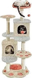 Beige  Grey / United States 57.5in Cat Tree Tower, Multi-Functional w/Cat Paw-Shaped Platform, Scratching Posts, 2 Condos and Dang 57.5in Cat Tree Tower, Multi-Functional w/Cat Paw-Shaped Platform, Scratching Posts, 2 Condos and Dang