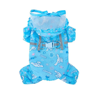 Blue / S / United States Cinnamoroll Pet Raincoat Waterproof Hood Rain Jacket for Dogs Cinnamoroll Pet Raincoat Waterproof Hood Rain Jacket for Dogs
