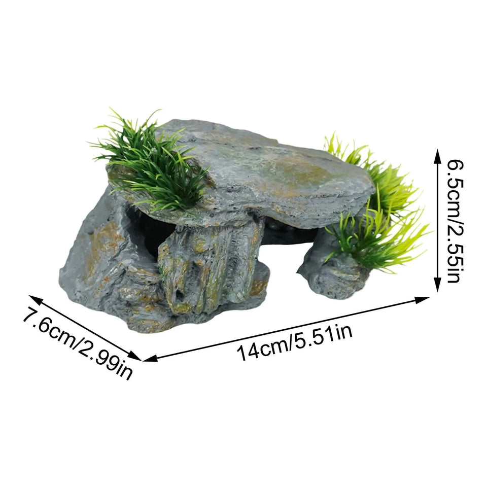 brown / One Size / United States Aquarium Reptile Cave, Turtle Bask Back Caves, Decoration Landscape Resin Habitat Hide Rock Aquarium Reptile Cave, Turtle Bask Back Caves, Decoration Landscape Resin Habitat Hide Rock