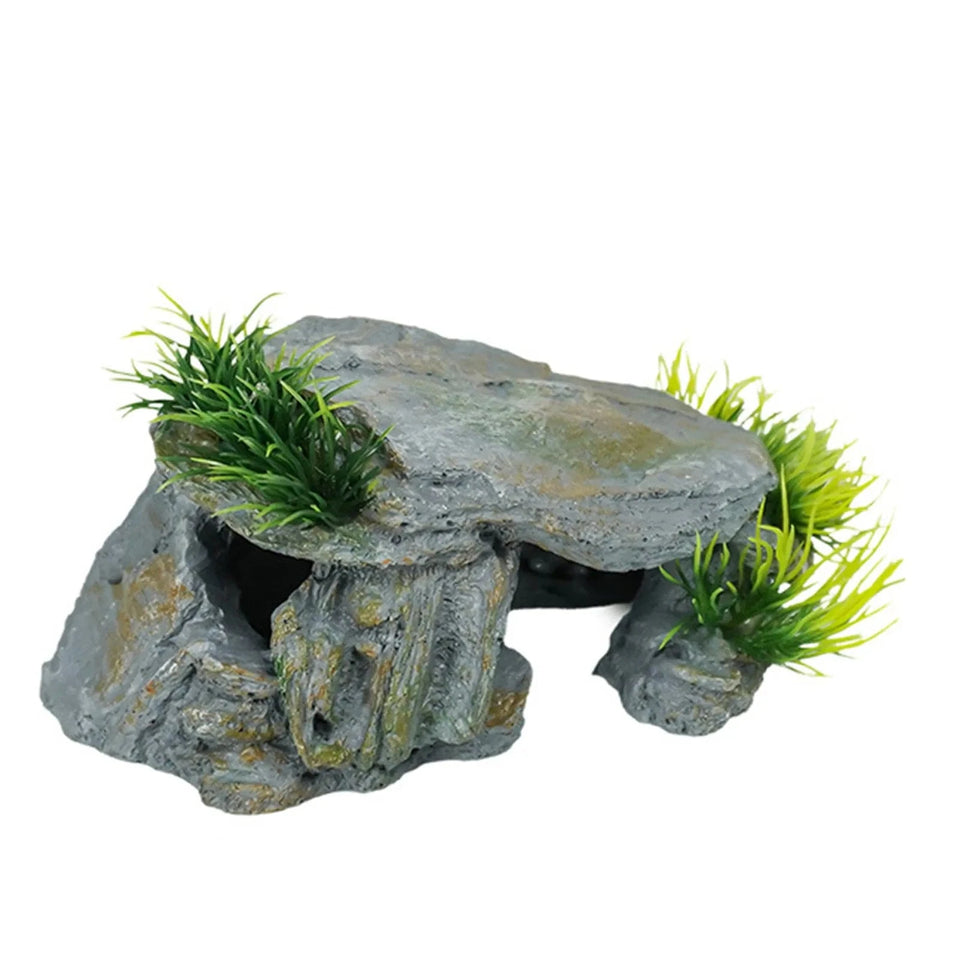 brown / One Size / United States Aquarium Reptile Cave, Turtle Bask Back Caves, Decoration Landscape Resin Habitat Hide Rock Aquarium Reptile Cave, Turtle Bask Back Caves, Decoration Landscape Resin Habitat Hide Rock