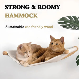 Cat Hammock Wall Mounted Cat Shelf With Two Steps For Sleeping, Playing, Climbing, And Lounging Cat Hammock Wall Mounted Cat Shelf With Two Steps For Sleeping, Playing, Climbing, And Lounging