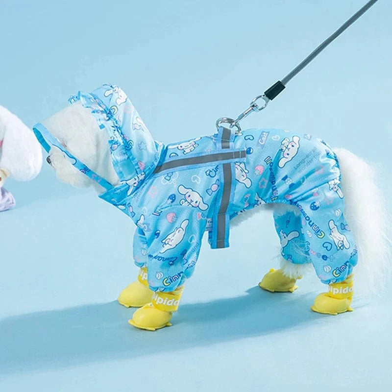 Cinnamoroll Pet Raincoat Waterproof Hood Rain Jacket for Dogs Cinnamoroll Pet Raincoat Waterproof Hood Rain Jacket for Dogs