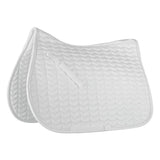 Classic saddle pad with elegant and unusual quilting. The girth loops are opened by a touch tape fastener. Classic saddle pad with elegant and unusual quilting. The girth loops are opened by a touch tape fastener.