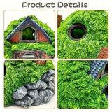 Green 3pcs Large Resin Aquarium Decor Set with Dual Layered Cabins & 2 Artificial Water Plants 3pcs Large Resin Aquarium Decor Set with Dual Layered Cabins & 2 Artificial Water Plants