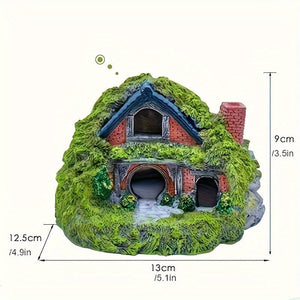 Green 3pcs Large Resin Aquarium Decor Set with Dual Layered Cabins & 2 Artificial Water Plants 3pcs Large Resin Aquarium Decor Set with Dual Layered Cabins & 2 Artificial Water Plants