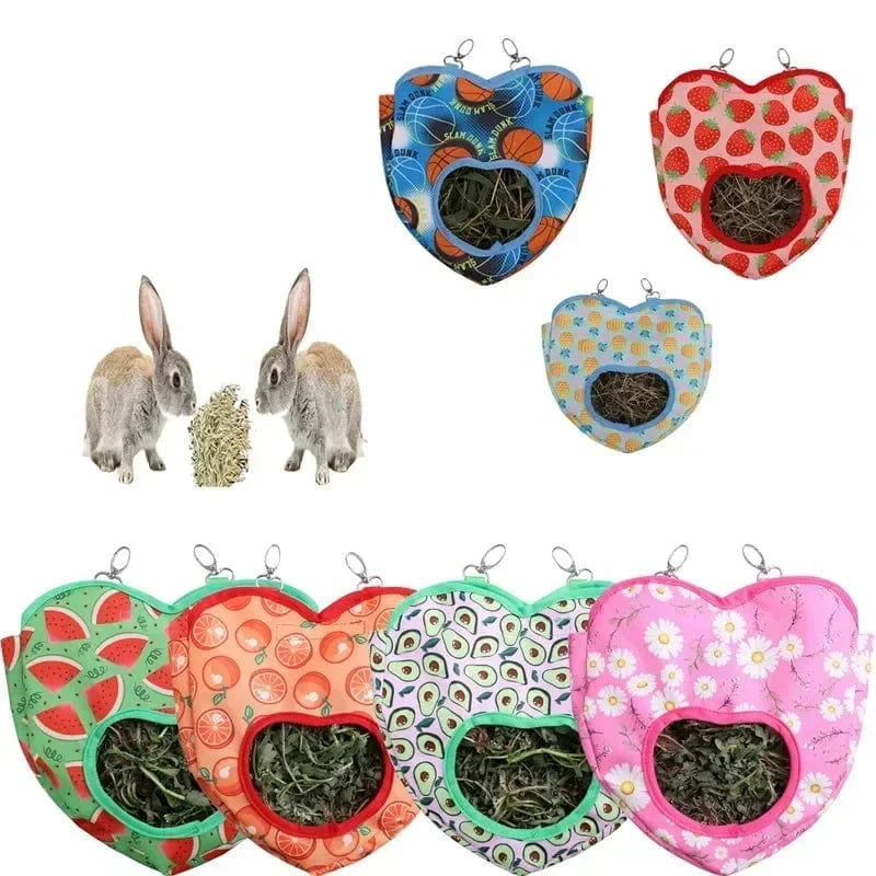 Hanging Grass Feeding Bag for Small Pets Feeding Bag for Pets Portable Food Storage Rabbit Hanging Pouch Feeder