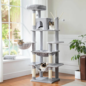 Large Cat Tree for Indoor Large Cats Tall Cat Tower for Fat Cats with Super Big Hammock, Cat Climbing Trees with Scratching Post Large Cat Tree for Indoor Large Cats Tall Cat Tower for Fat Cats with Super Big Hammock, Cat Climbing Trees with Scratching Post
