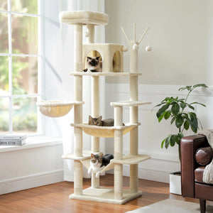 Large Cat Tree for Indoor Large Cats Tall Cat Tower for Fat Cats with Super Big Hammock, Cat Climbing Trees with Scratching Post Large Cat Tree for Indoor Large Cats Tall Cat Tower for Fat Cats with Super Big Hammock, Cat Climbing Trees with Scratching Post