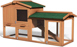 Natural / United States Large Chicken Coop, Wooden Hen House, Rabbit Ramp Large Chicken Coop, Wooden Hen House, Rabbit Ramp